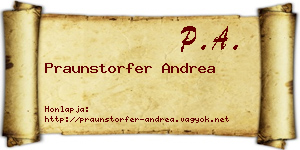 Praunstorfer Andrea névjegykártya